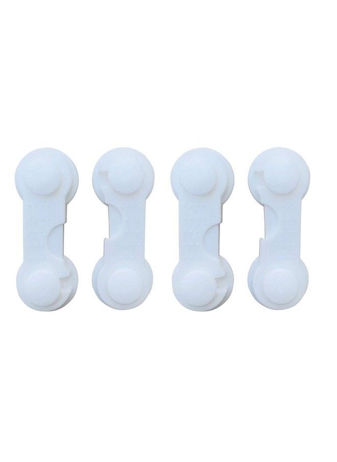 The Little Lookers Multipurpose Non Toxic Bpa Free Safety Lock For Doors Cabinet Fridge Drawer ; Safety Accessories For Baby Child Kids Infant Toddler (White Pack Of 4)  - Image 2