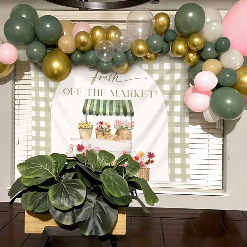 Roaring Good Time She's Off the Market Bridal Shower Banner Decor Wildflower Farmer's Market Theme Farmer's Market Bridal Shower Backdrop Locally Grown Party Decor for Floral Bridal Showers Gardener Theme Farm Partys - Image 5