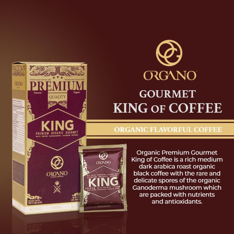 ORGANO ملك القهوة - قهوة عضوية فاخرة مع غانوديرما لوسيدوم - 2 علب (50 كيس) - Image 4