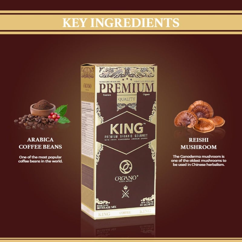 ORGANO ملك القهوة - قهوة عضوية فاخرة مع غانوديرما لوسيدوم - 2 علب (50 كيس) - Image 5