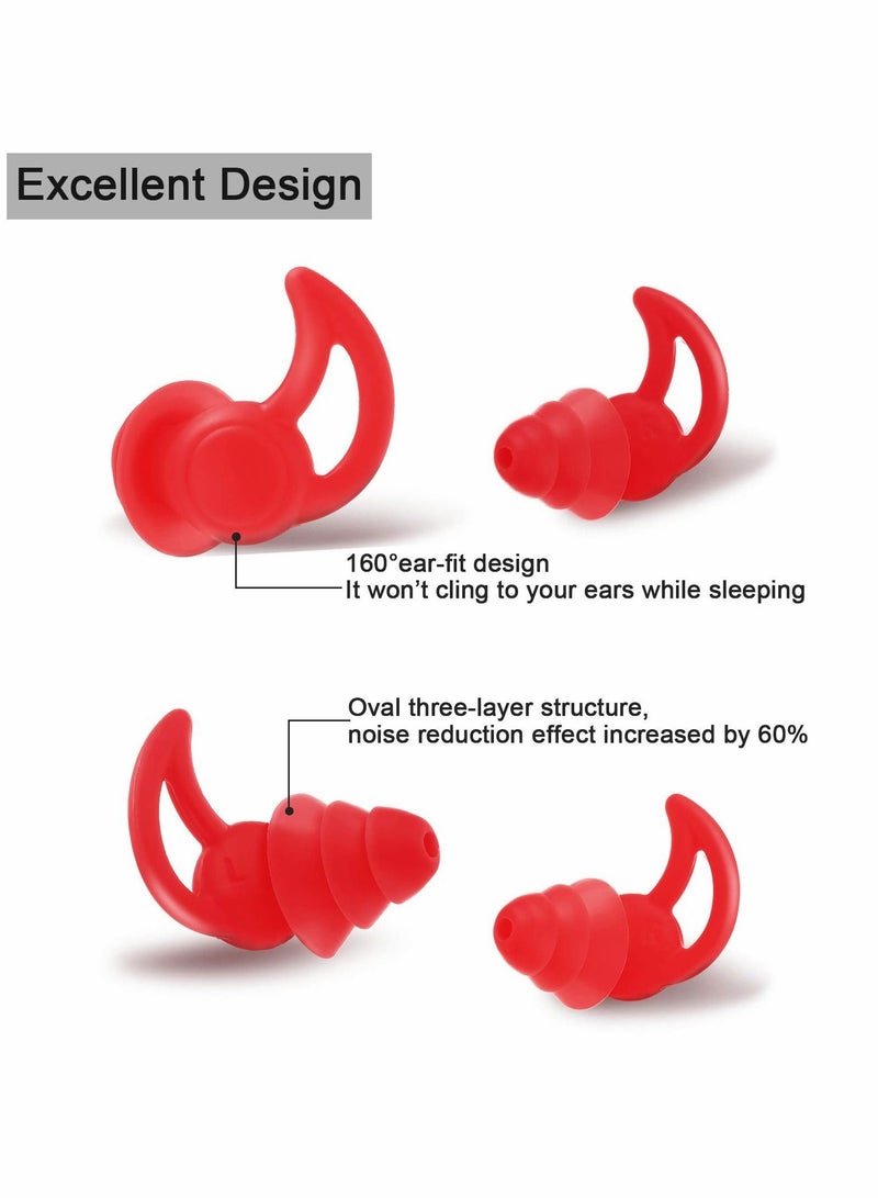 SYOSI Ear Plugs for Sleeping Noise Reduction, 3 Pairs Silicone Sleep Earplugs Reusable Hearing Protection Sound Blocking Earplugs for Sleep Snoring Swimming Musician Construction - Image 3