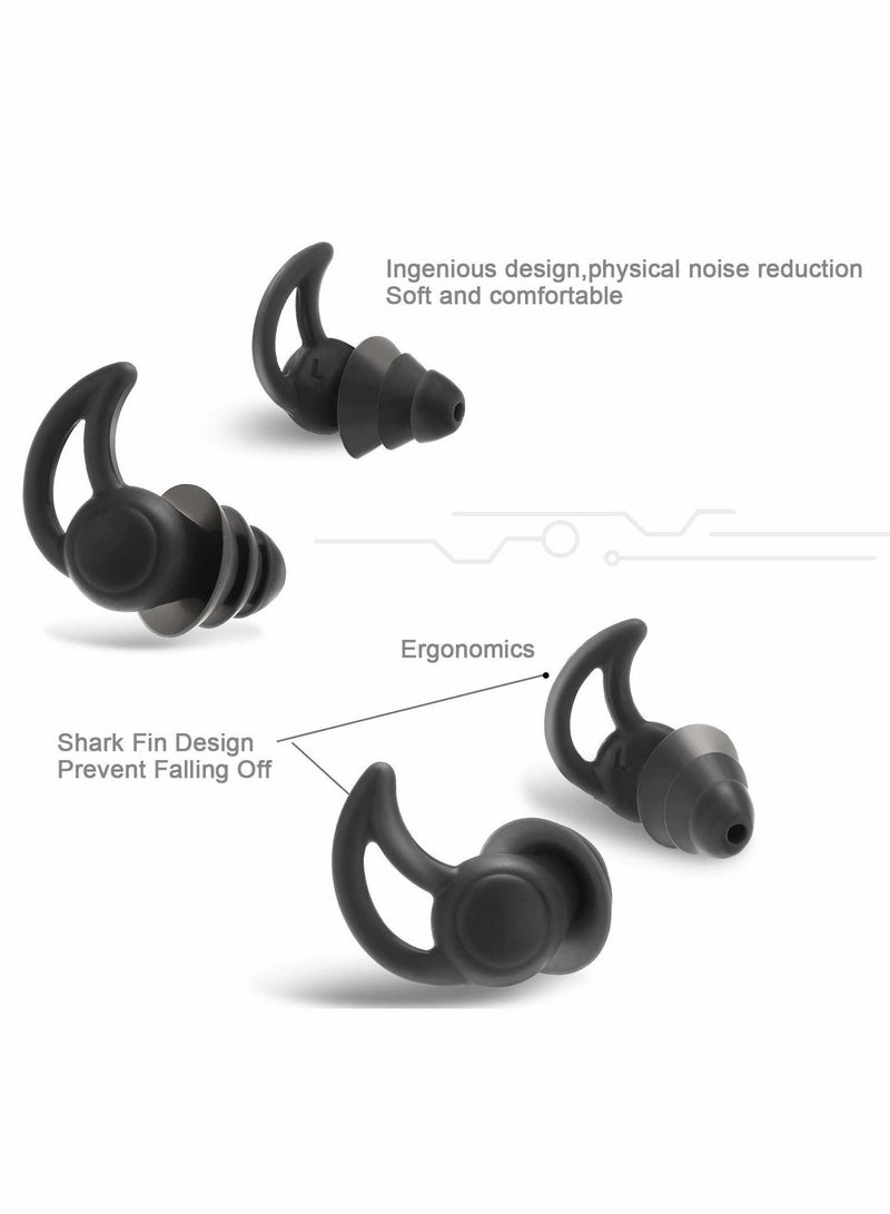 SYOSI Ear Plugs for Sleeping Noise Reduction, 3 Pairs Silicone Sleep Earplugs Reusable Hearing Protection Sound Blocking Earplugs for Sleep Snoring Swimming Musician Construction - Image 4