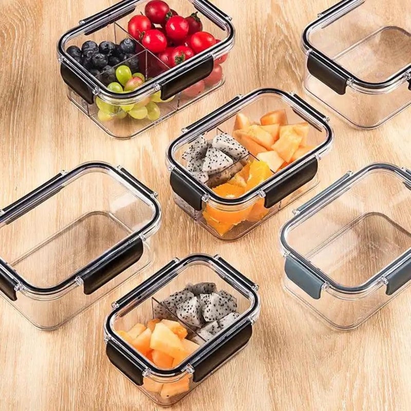 TAZLYN Polypropylene Storage Containers Kitchen Air Tight Containers Storage Boxes Fridge Storage Boxes Vegetables Durable OdorFree Set Of 3 Airtight Boxes Set 1200Ml800Ml1300Ml Clear - Image 2