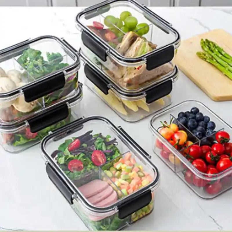 TAZLYN Polypropylene Storage Containers Kitchen Air Tight Containers Storage Boxes Fridge Storage Boxes Vegetables Durable OdorFree Set Of 3 Airtight Boxes Set 1200Ml800Ml1300Ml Clear - Image 3