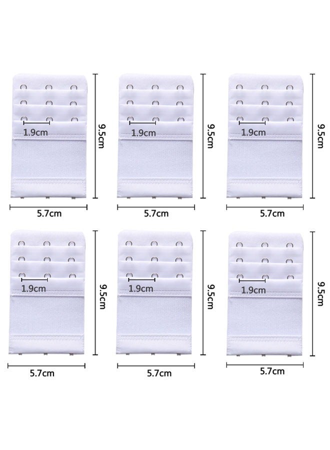 وهاواي Women Bra Extenders Elastic Bra Strap Extenders 3 Rows /3Hooks （white) - Image 2