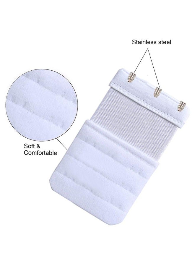 وهاواي Women Bra Extenders Elastic Bra Strap Extenders 3 Rows /3Hooks （white) - Image 3