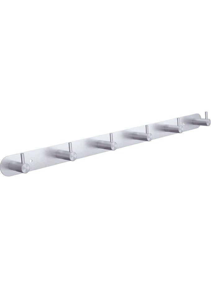 DGYB DGYB Coat Rack Wall Mount 6 Brushed Nickel Coat Hooks Wall Mount Stainless Steel 16 inch Towel Hanger for Bathroom Bedroom Mudroom Entryway - Image 1