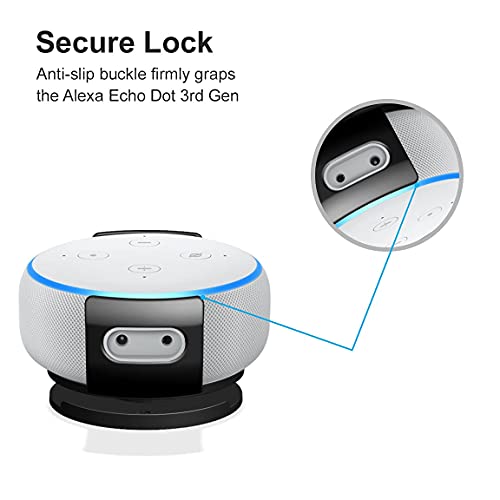 Foso Wall Mount for Alexa Echo Dot 3rd Gen, Bracket Stand Holder for Smart Speaker, Built-in Cable Management Hide Messy Wires, for Kitchen, Bedroom (Speaker not Included) (Gray) - Image 2