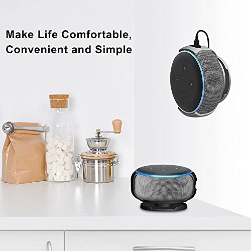 Foso Wall Mount for Alexa Echo Dot 3rd Gen, Bracket Stand Holder for Smart Speaker, Built-in Cable Management Hide Messy Wires, for Kitchen, Bedroom (Speaker not Included) (Gray) - Image 5