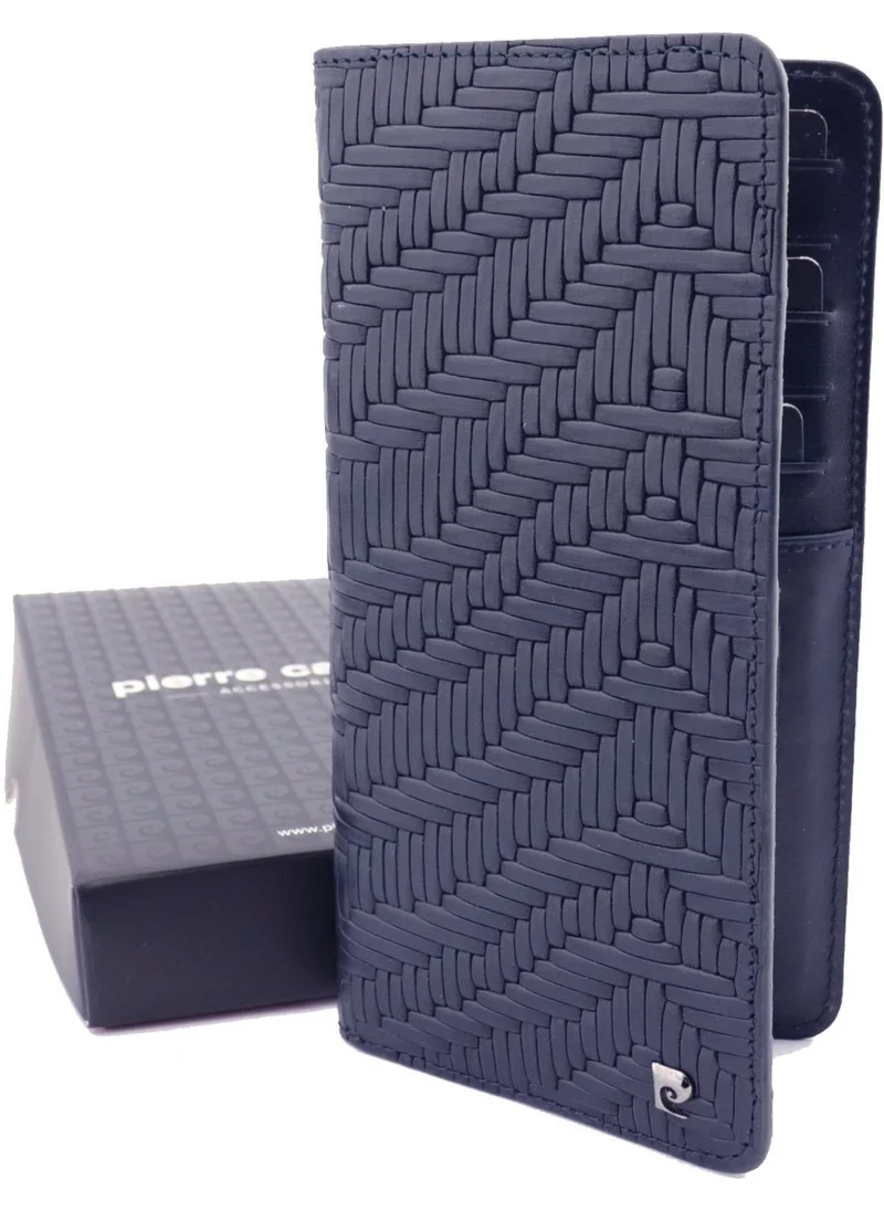بيير كاردان Knitted Patterned Leather Wallet Vertical Model 11055
