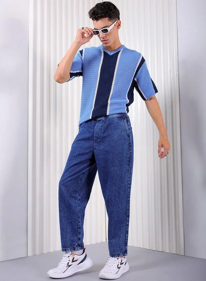 The Indian Garage Co  Men Barrel Loose Fit Solid Jeans for Men | Best Price UAE
