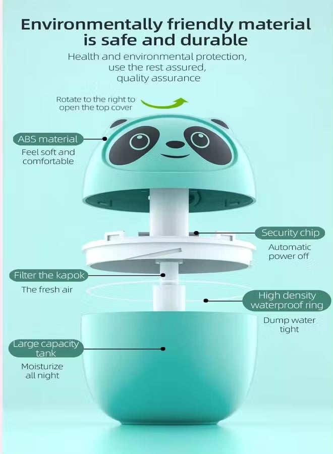 معطر جو للسيارة باندا ميني مزود بمنفذ USB ومرطب، اخضر - Image 2