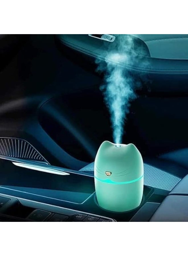 معطر جو للسيارة باندا ميني مزود بمنفذ USB ومرطب، اخضر - Image 5