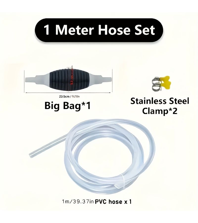 GOXAWEE One Portable Suction Pump with Flexible PVC Hose Ideal For Conveying Gases Oils Water And Fuels 1 Set - Image 3