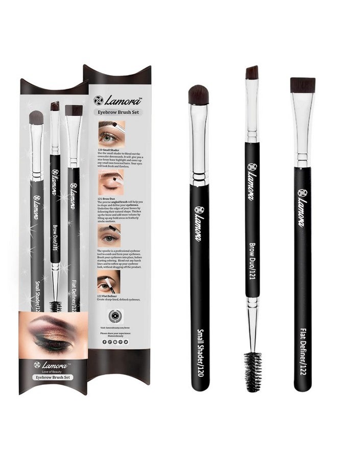 Eyebrow Brush Duo Eye Brow Spoolie Angled Eyeshadow Eyeliner Precision Flat Definer Small Shader 3 Piece Makeup Brush Set Cruelty Free Synthetic Bristles - pzsku/ZE69055A353F0BF15752BZ/45/_/1721572823/45cf2010-1a98-4aa6-945c-48f571750d72