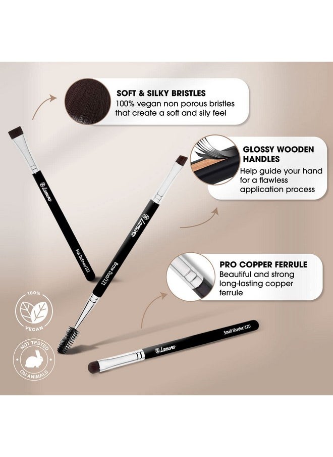 Eyebrow Brush Duo Eye Brow Spoolie Angled Eyeshadow Eyeliner Precision Flat Definer Small Shader 3 Piece Makeup Brush Set Cruelty Free Synthetic Bristles - pzsku/ZE69055A353F0BF15752BZ/45/_/1721572825/de89ed91-8354-4922-9d71-07713491f589