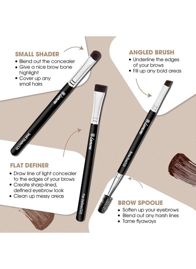 Eyebrow Brush Duo Eye Brow Spoolie Angled Eyeshadow Eyeliner Precision Flat Definer Small Shader 3 Piece Makeup Brush Set Cruelty Free Synthetic Bristles - pzsku/ZE69055A353F0BF15752BZ/45/_/1721572826/9499fb91-132a-4430-8957-1cc0025073e6