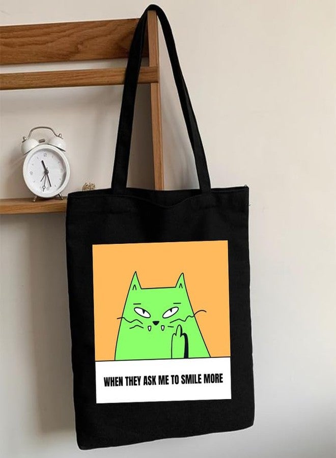 TrendoPrint Large Capacity Aesthetic Tote Bag for Womens & Girls with Zip Closure 15kg weight Capacity (14x16 inches) for College, Office Use and Groceries (DB51) - Image 2