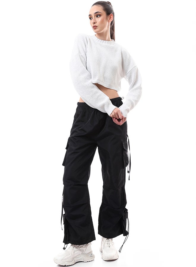 RAVIN White Chunky Knit Slip On Cropped Pullover  - Image 5