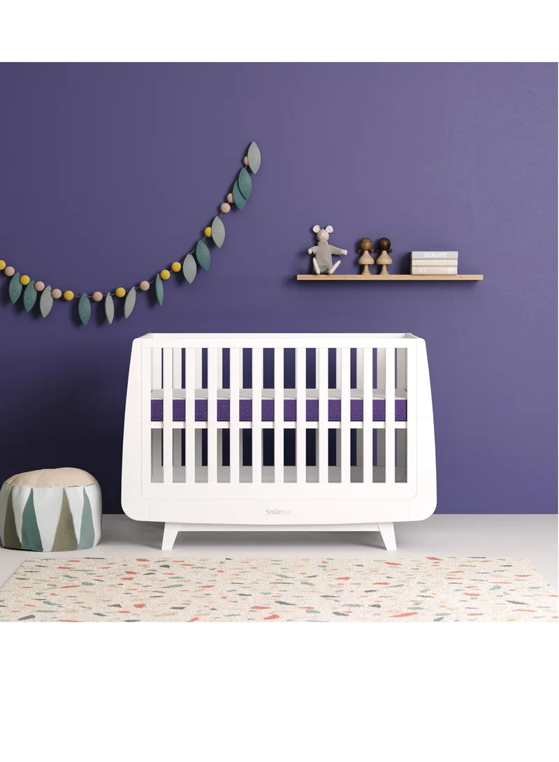 Snuz Surface Duo Cot Mattress 140 X 70 Pocket Sprung, Two Firmness Levels With Memory Foam - White
