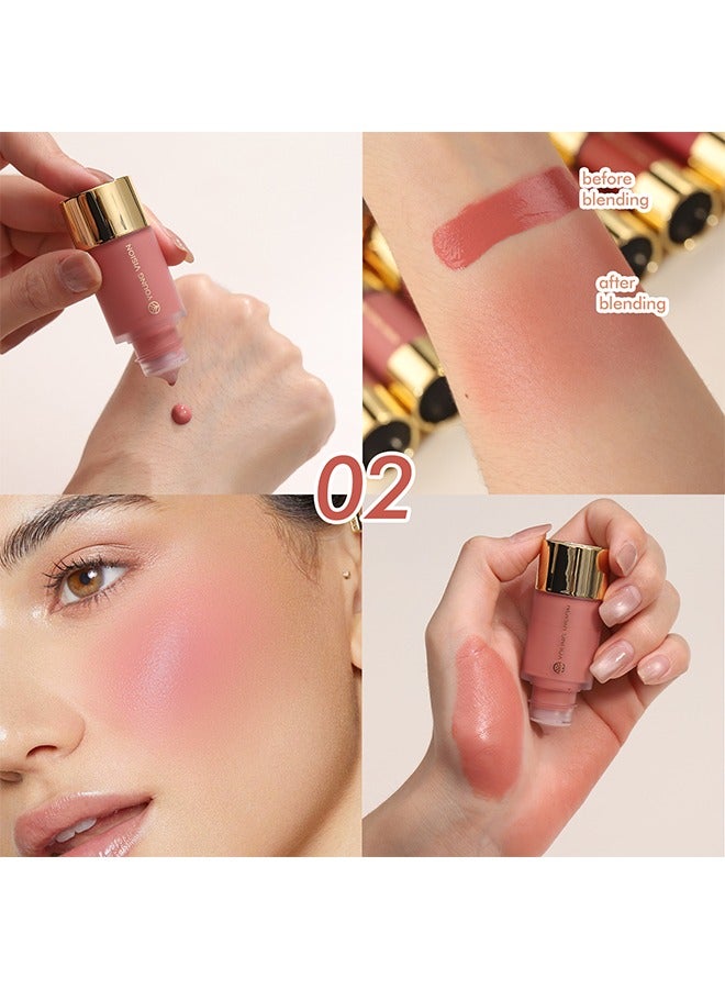 YOUNG VISION Liqud Blush,Dropper Liquid Blusher , Soft Matte Finish Cream Blush Liquid Blush Cream Blush Makeup Lightweight, Smooth Brightening Rouge #02 - Image 2