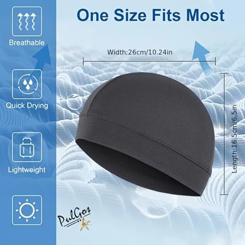 PulGos Helmet Skull Caps Bike Polycotton Head Caps Hair Inner Helmet Cover Cap for Bikers Sweat Cooling |Multipurpose uses in Hiking,Camping,trecking-Skull Cap-Black - Image 4