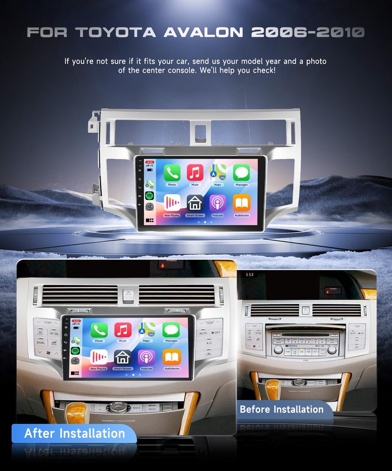 VECHTEL 4G+64G for Toyota Avalon 2006-2010 Car Radio, Wireless Carplay Android Auto Android 15 Touch Screen Car Stereo, Bluetooth, GPS Navi, WiFi, SWC, HD Backup Camera - Image 2