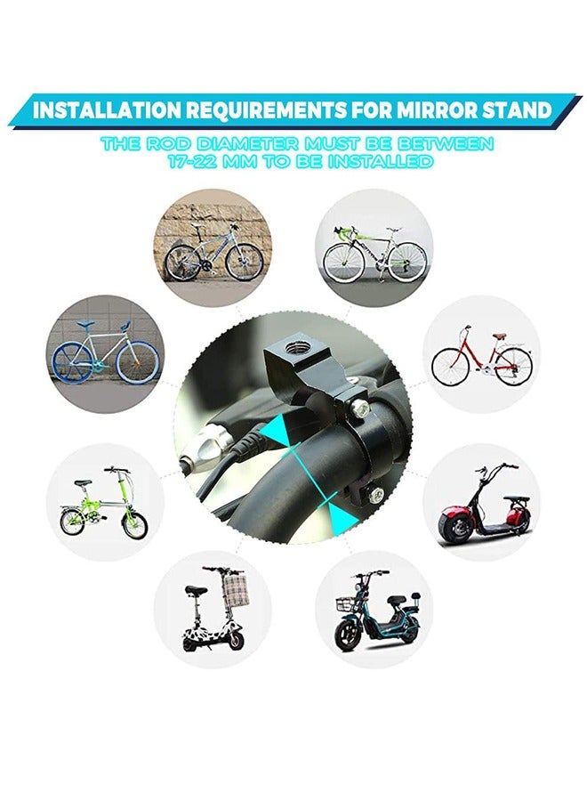 Pack of 2 bicycle mirrors bicycle scooter motorcycle | Compatible with all models mountain road bicycle cycling rear view mirror 360 rotatable folding bicycle mirror left and right - Image 4