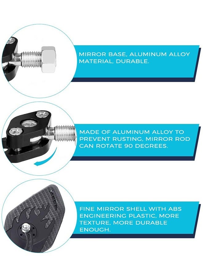 Pack of 2 bicycle mirrors bicycle scooter motorcycle | Compatible with all models mountain road bicycle cycling rear view mirror 360 rotatable folding bicycle mirror left and right - Image 5