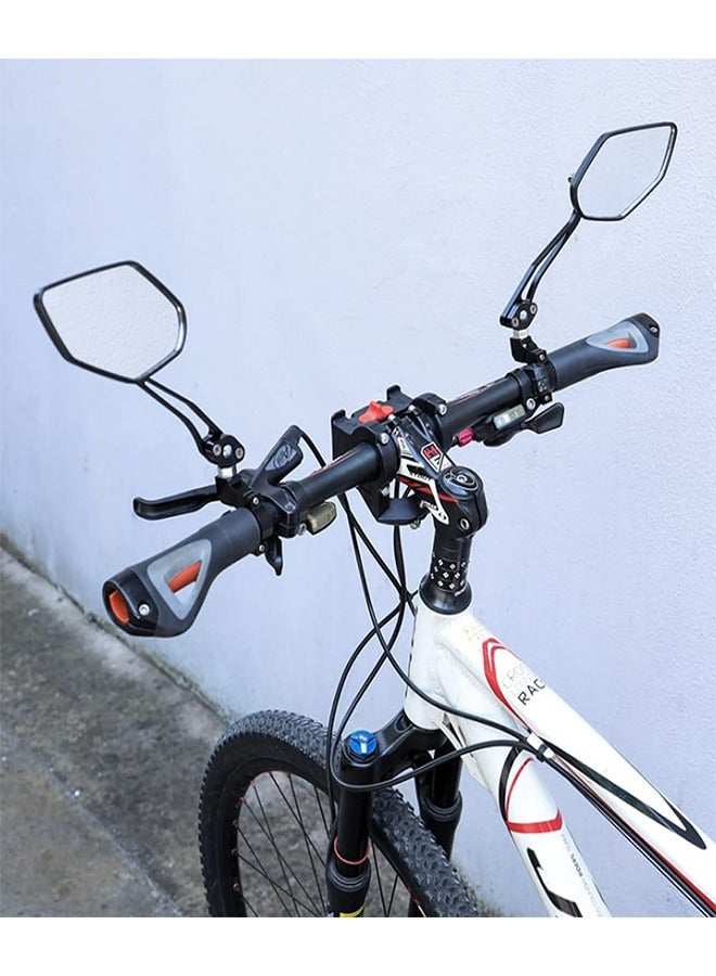 Pack of 2 bicycle mirrors bicycle scooter motorcycle | Compatible with all models mountain road bicycle cycling rear view mirror 360 rotatable folding bicycle mirror left and right - Image 2