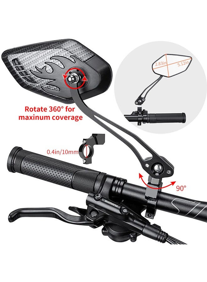 Pack of 2 bicycle mirrors bicycle scooter motorcycle | Compatible with all models mountain road bicycle cycling rear view mirror 360 rotatable folding bicycle mirror left and right - Image 3