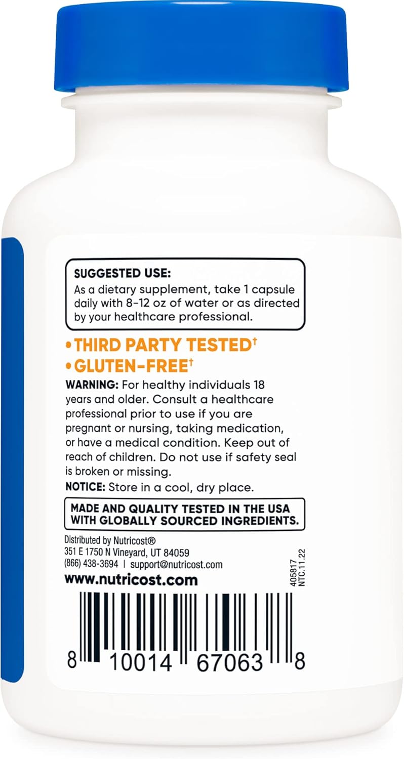 Nutricost Beta Glucan 500mg 1316 DGlucan 60 Vegetarian Capsules  Gluten Free NonGMO - Image 3