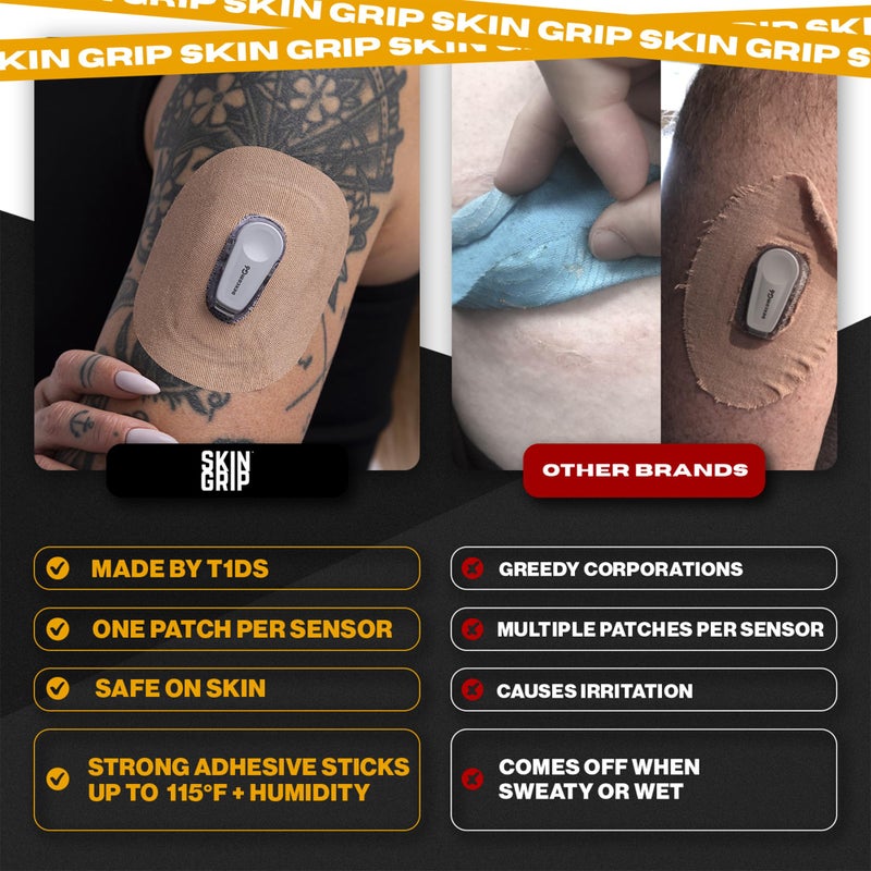 Skin Grip Adhesive Patch Compatible with Dexcom G6 Adhesive Patches Waterproof & Sweatproof with Cutout, Lasts 10-14 Days, Continuous Glucose Monitor Patch, CGM Sensor Cover â€“ 20 Pack, Tan - Image 5