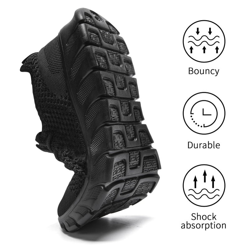 YRLTYO Walking Shoes Women Running Tennis Sneakers Non Slip Gym Workout Athletic Lightweight Comfortable Fashion Sport Mesh Casual Shoe Black Size 8 - Image 5