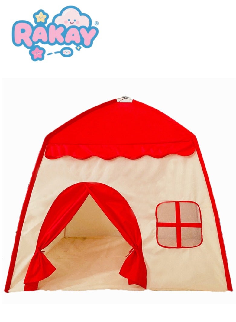 RAKAY Kids play tent with windows, 130*100*130 cm,Children's portable tent, suitable for indoor and outdoor fun castle playhouses, easy to set up and fold, providing ample play space, suitable for kids aged 3-12 for use at the beach, garden, and camping. - Image 1