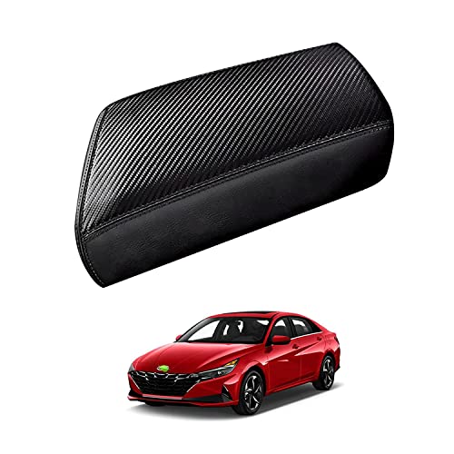 Autorder Center Console Cover for Hyundai Elantra 2021-2025 2026 Accessories Carbon Fiber Armrest Cover Anti-Scratch Leather Armrest Protector (Automatic Brake Only, Not for Handbrake) - Image 1