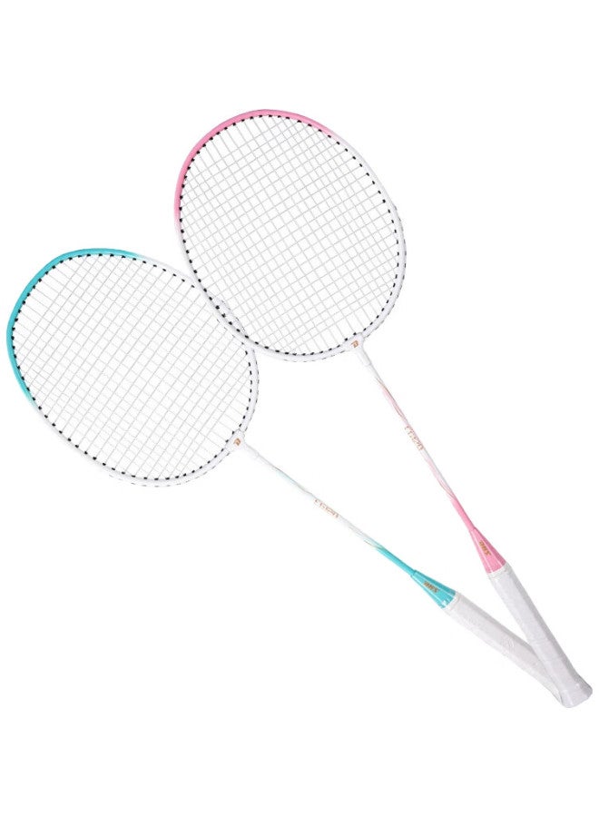 DHS Badminton Racket Set For Training And Competition, Deep Groove Rackets, 2 Pieces Eg120 With Shuttlecocks And Grip Tape - Image 2