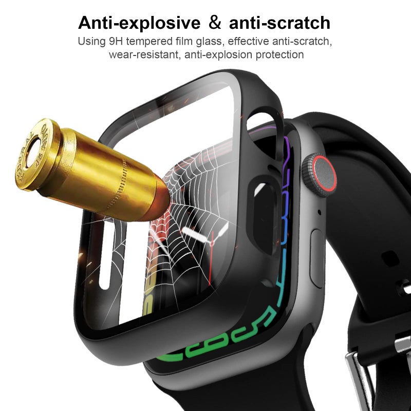 JERXUN 6 Pack Case with Tempered Glass Screen Protector for Apple Watch Series 3 Series 2 Series 1 42mm, Ultra-Thin Scratch Resistant Full Protective Hard PC Bumper Cover for iWatch 42mm Accessories - Image 3