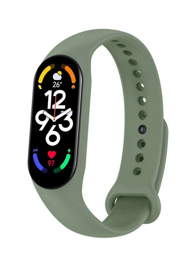 Xiaomi Mi Band 7 Replacement Strap Soft Silicone Watch Band Sport Wristband Bracelet Compatible with Mi Band 7 Smart Fitness Tracker 2022 Release Olive Green - Image 1