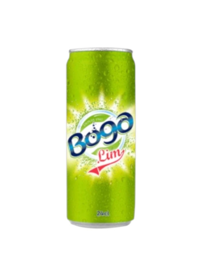 BOGA Lime Carbonated Soft Drink | 240ml Can | Sparkling Citrus Flavored Soda
