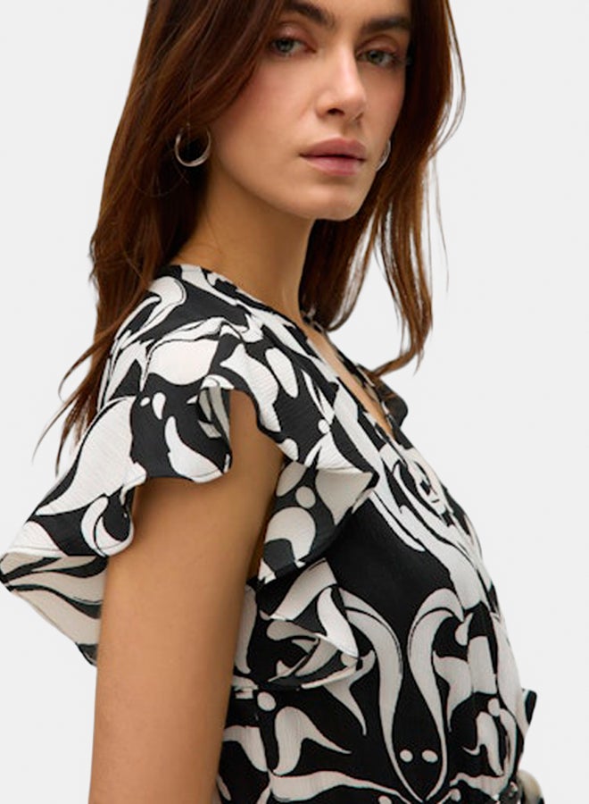 VERO MODA VERO MODA Womens Page S/L Long Wrap Dress  - Image 4