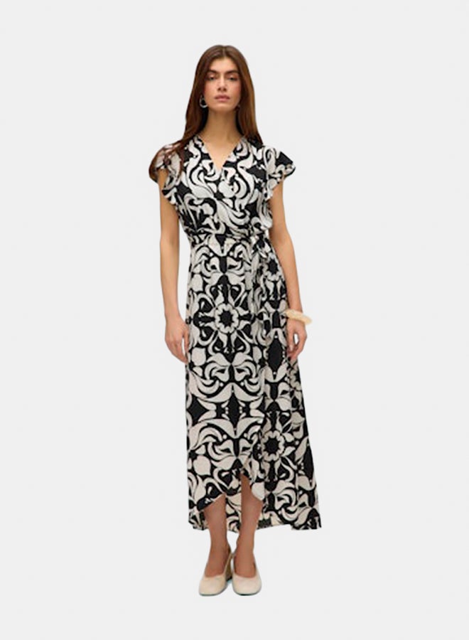 VERO MODA VERO MODA Womens Page S/L Long Wrap Dress  - Image 3