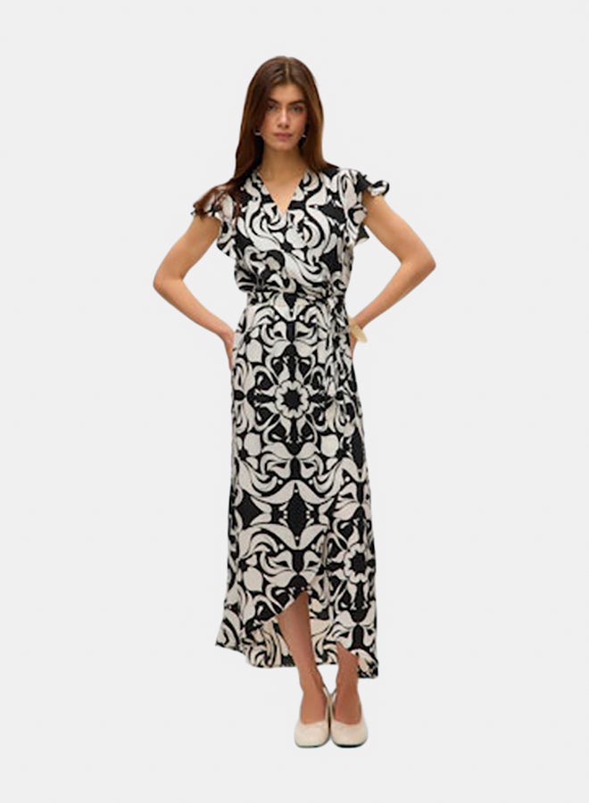 VERO MODA VERO MODA Womens Page S/L Long Wrap Dress  - Image 1