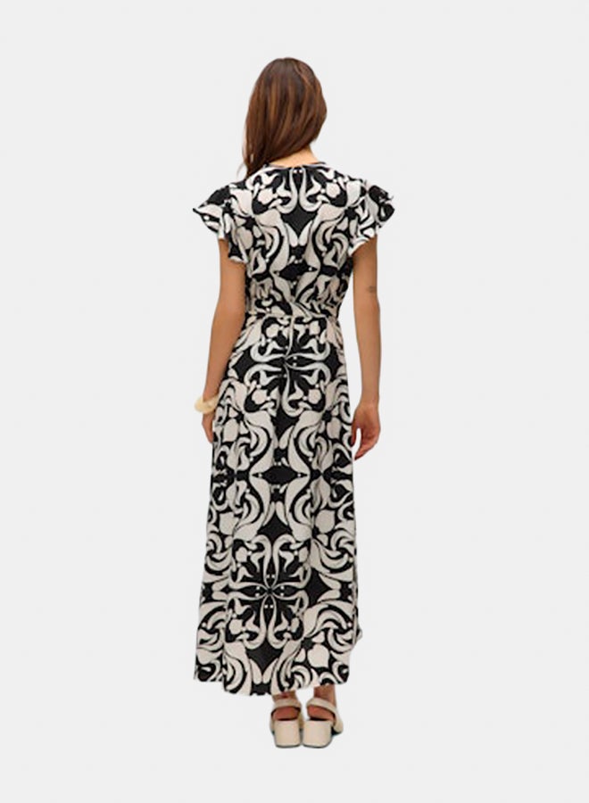 VERO MODA VERO MODA Womens Page S/L Long Wrap Dress  - Image 5