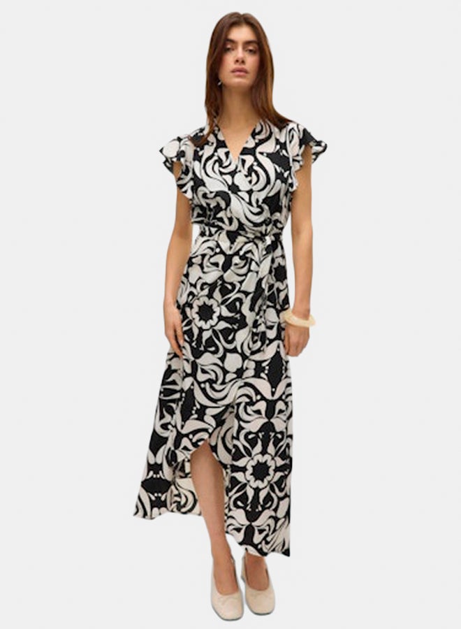 VERO MODA VERO MODA Womens Page S/L Long Wrap Dress  - Image 2