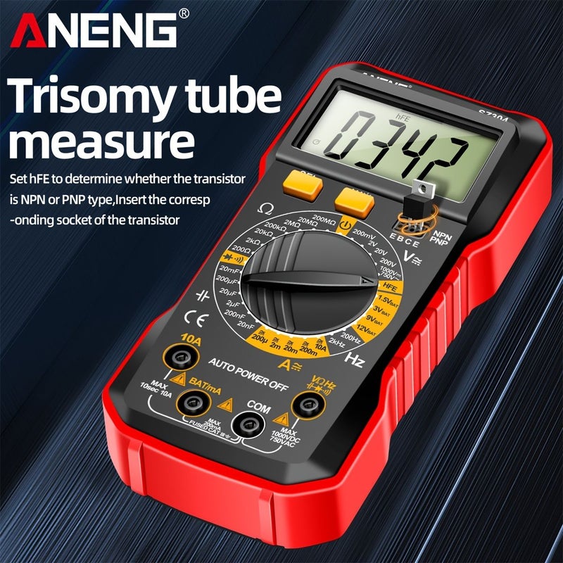 ANENG Red High Precision Digital Multimeter Portable AC/DC Voltage Buzzer Diode Tester - Image 3