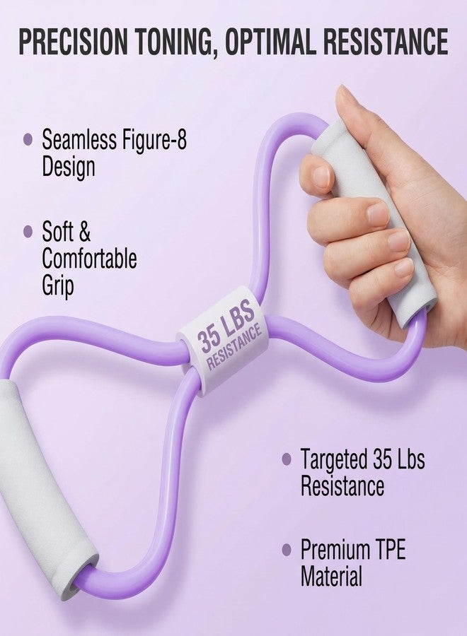 Rhostry 6-Tube Pedal Resistance Band with Handles, Resistance Bands with Foot Pedal Puller, Elastic Tension Rope Fitness Equipment for Abdomen Waist Arm Leg Core Training, Home Workout, Purple - Image 5