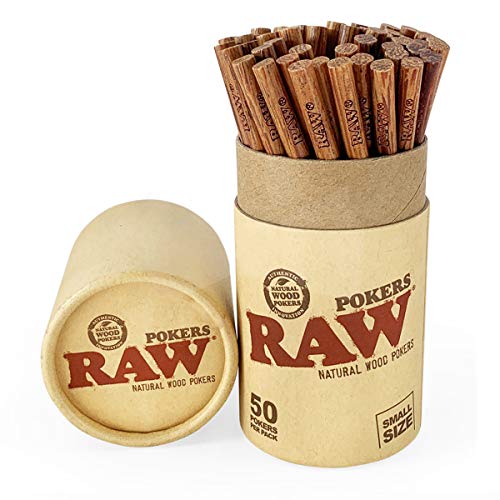 RAW Natural Wood Pokers | Pack, Push, and Roll | 4.5'' x .25'' Each Poking Stick | 50 Pack - Image 1