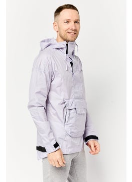 Adidas Men Regular Fit Hiking Windbreaker Jacket, Light Purple  - Image 3