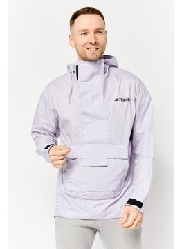 Adidas Men Regular Fit Hiking Windbreaker Jacket, Light Purple  - Image 1